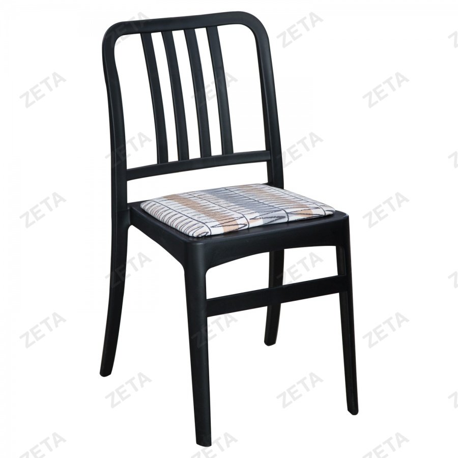 Стул пластиковый "Джеф" с мягким элементом (чёрный)