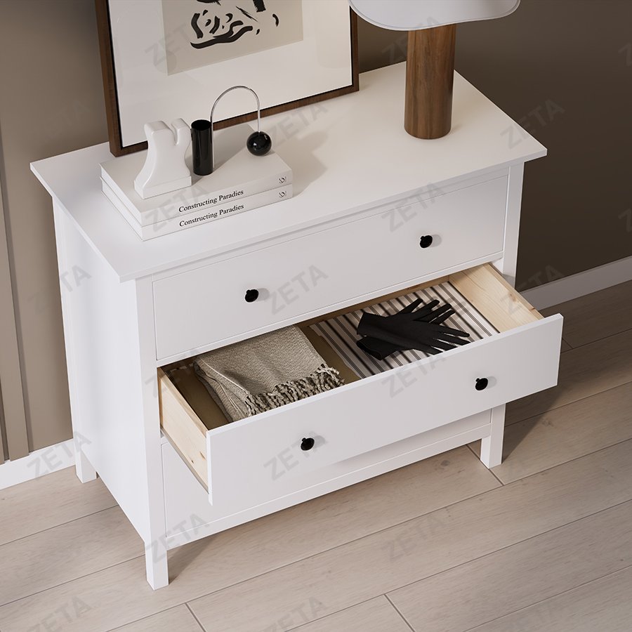 Комод "Кымор" 3 ящика (1080*960*500 мм.) №5031020203 (белый) (Лузалес-РФ)